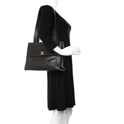 Chanel Caviar Flap Shoulder Bag Brown 2 of 11