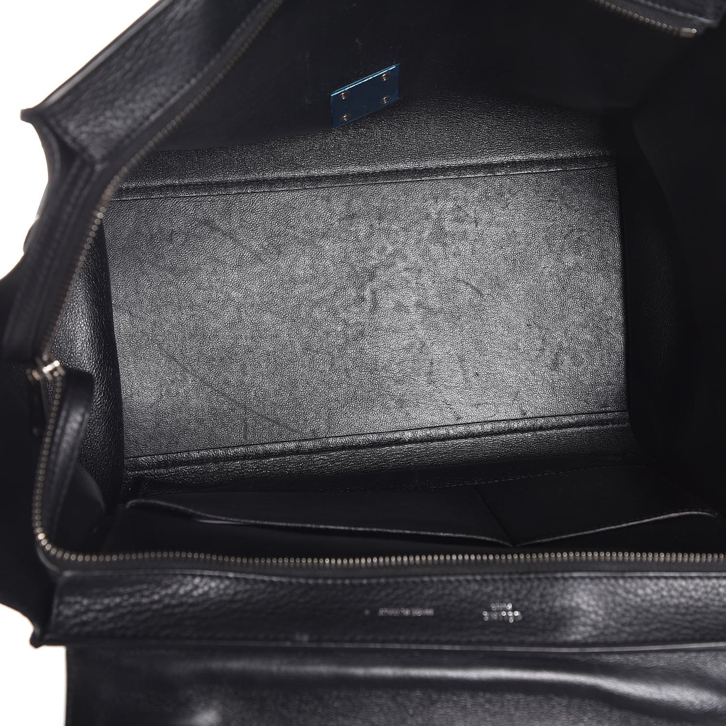 Drummed Calfskin Suede Medium Trapeze Black