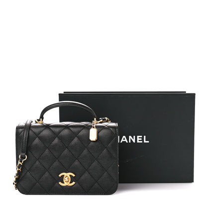 Chanel Caviar Quilted Mini Top Handle Flap Black 12 of 12