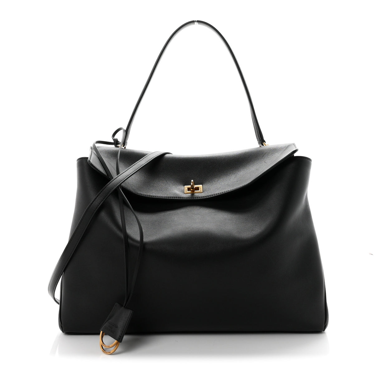 Balenciaga Smooth Calfskin Large Rodeo Top Handle Handbag Black 1 of 9