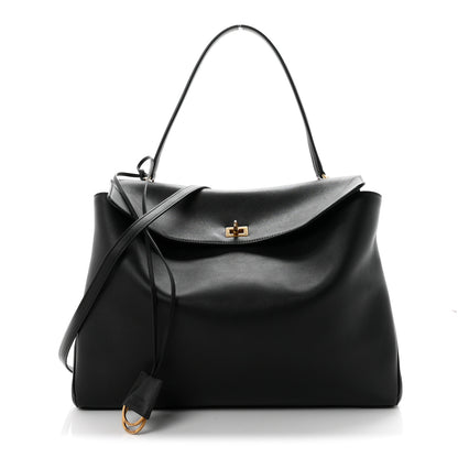 Balenciaga Smooth Calfskin Large Rodeo Top Handle Handbag Black 1 of 9