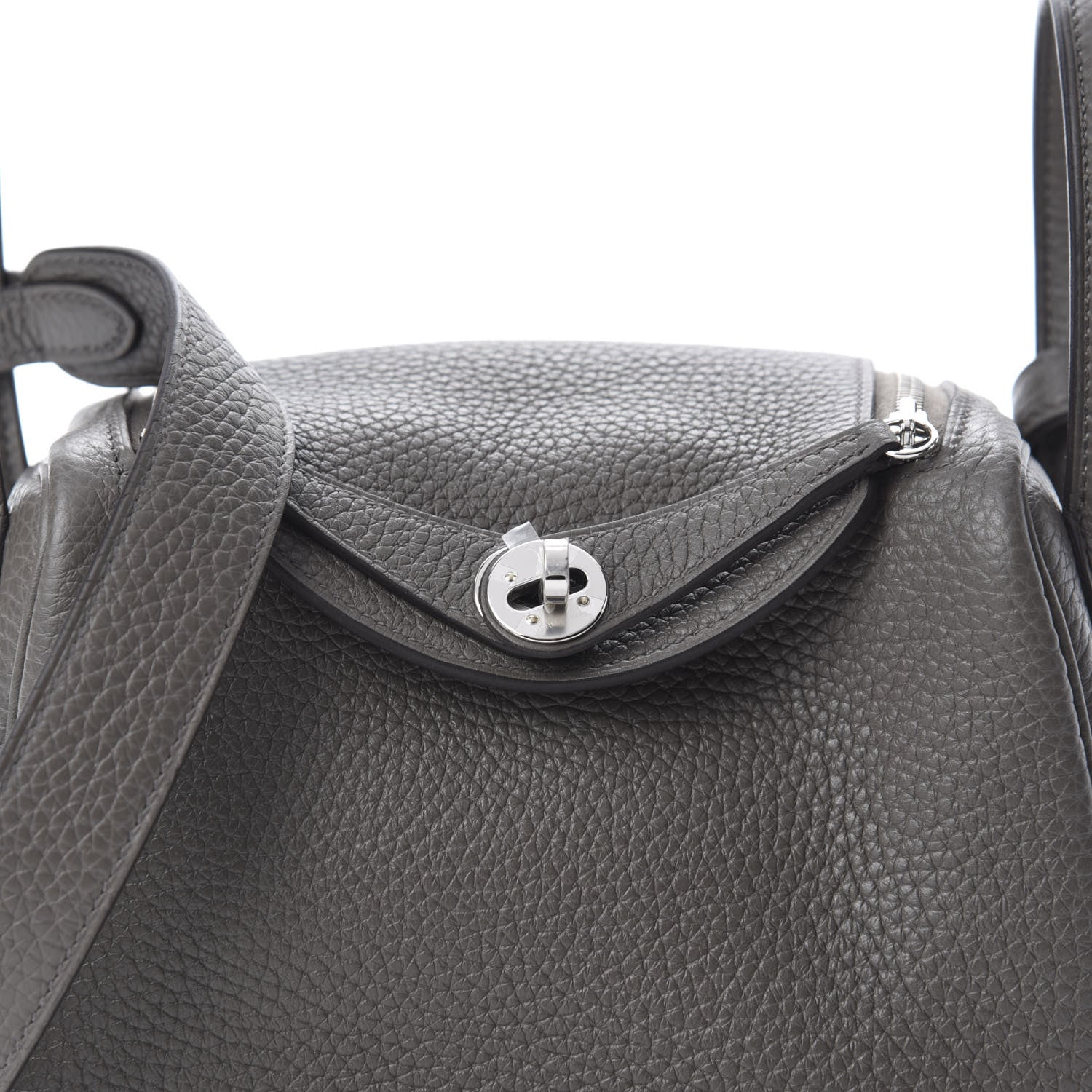Hermes Taurillon Clemence Mini Lindy 20 Etain 10 of 11