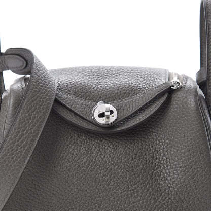 Hermes Taurillon Clemence Mini Lindy 20 Etain 10 of 11