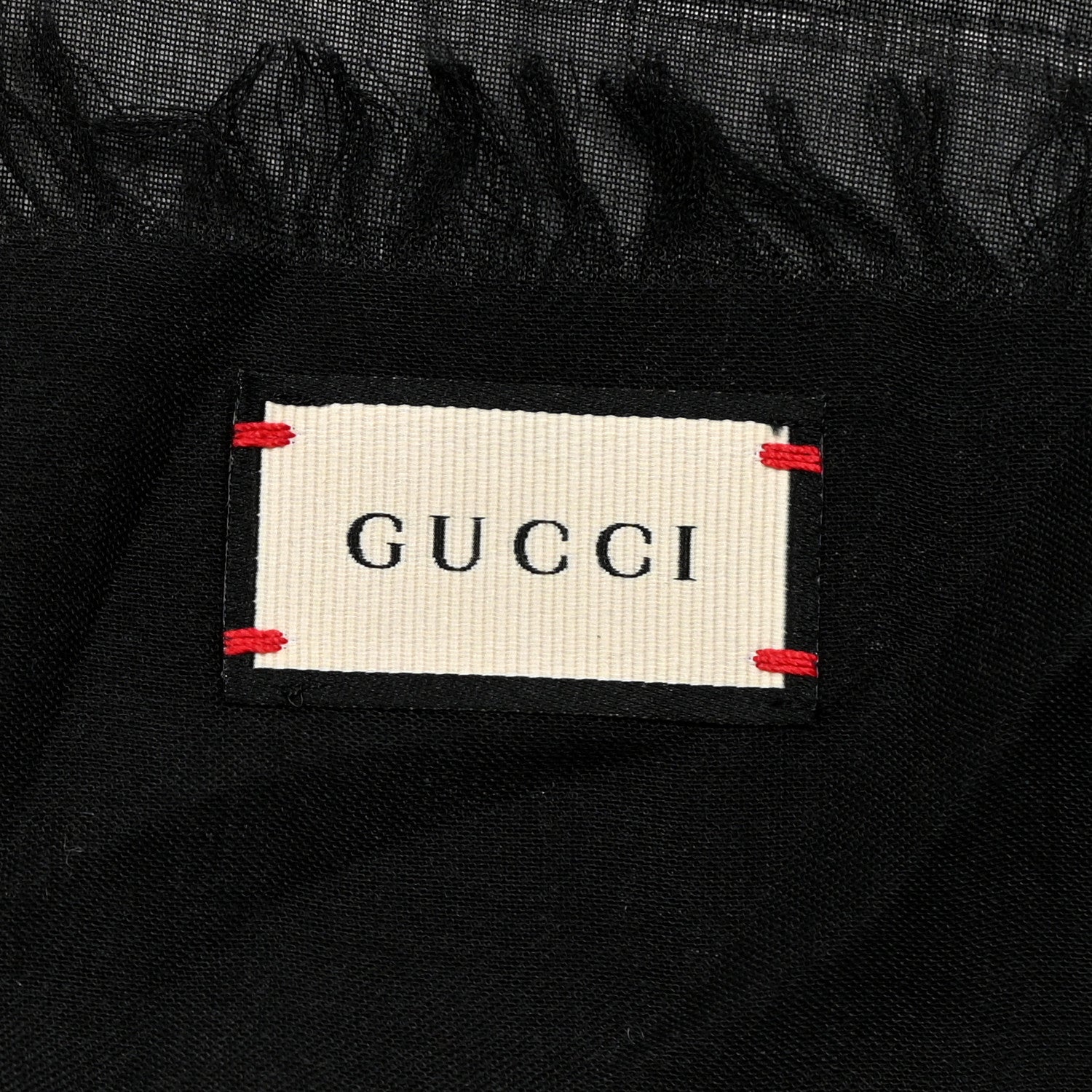 Gucci Modal Silk Coco Capitan Logo Square Scarf Black 4 of 5