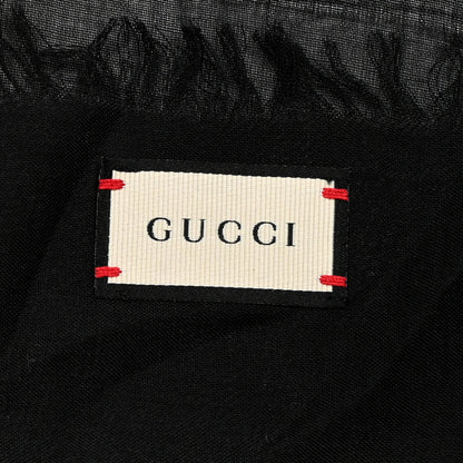Gucci Modal Silk Coco Capitan Logo Square Scarf Black 4 of 5