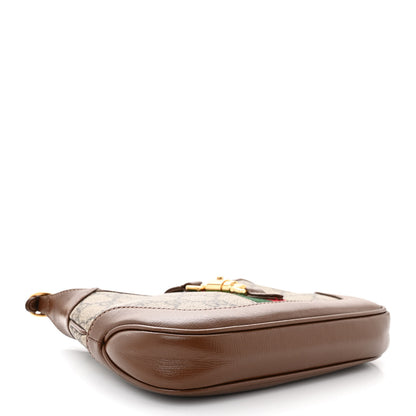 Gucci GG Supreme Monogram Azalea Calfskin Web Mini Jackie 1961 Hobo Beige Ebony Brown Sugar 4 of 10