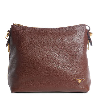 Prada Vitello Daino Zipper Hobo Bruciato 1 of 16