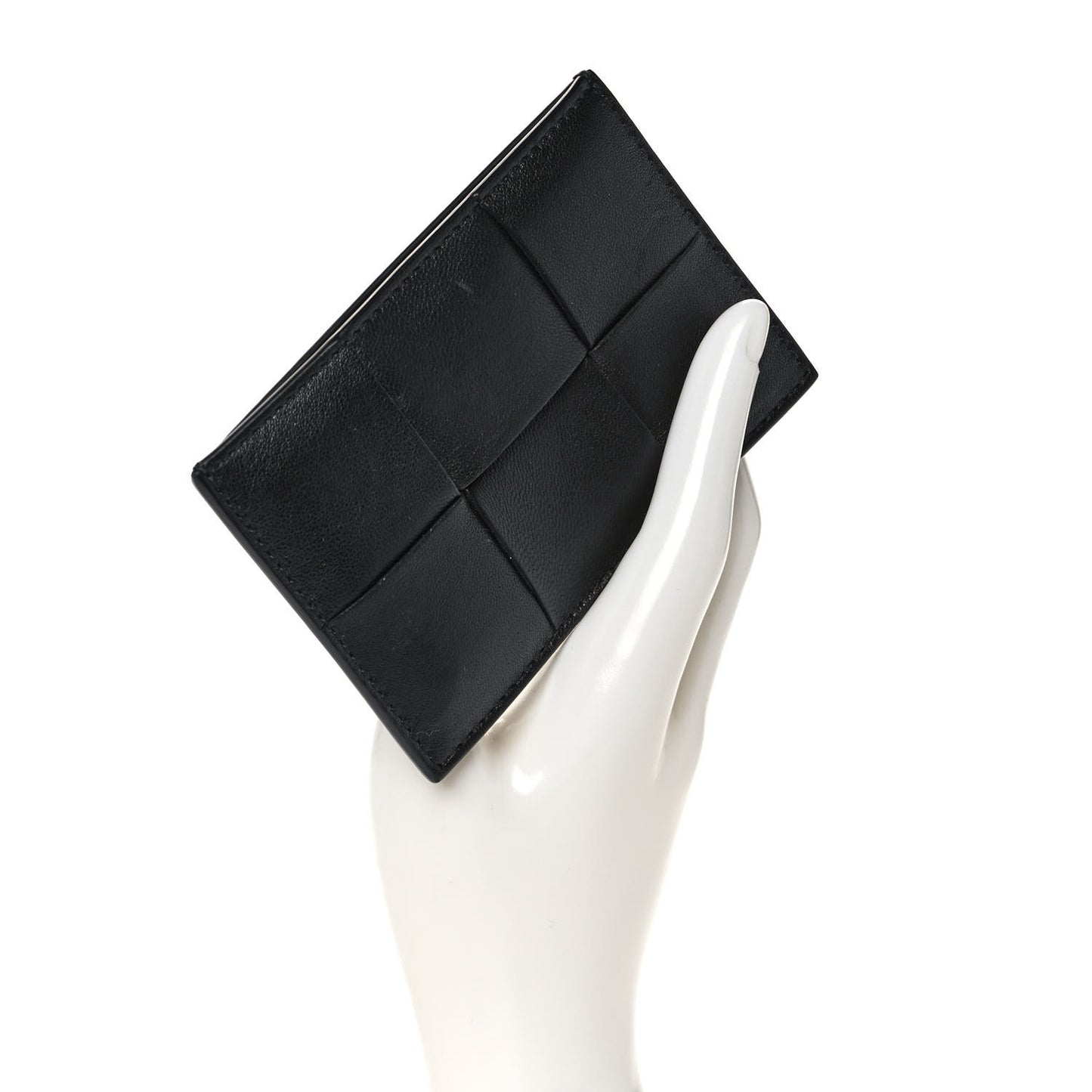Nappa Intreccio Cassette Credit Card Holder Black