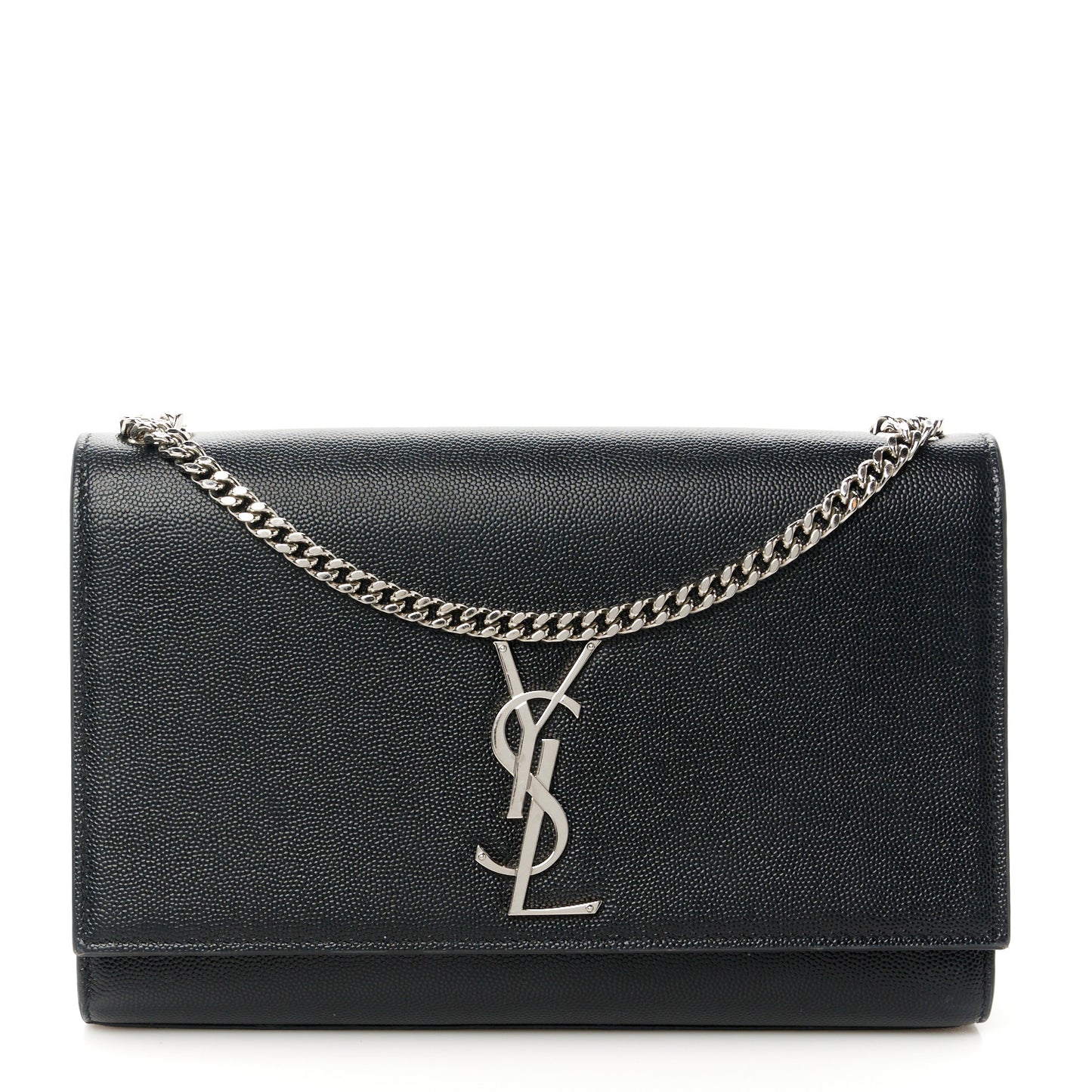 Grain De Poudre Medium Classic Monogram Kate Satchel Black