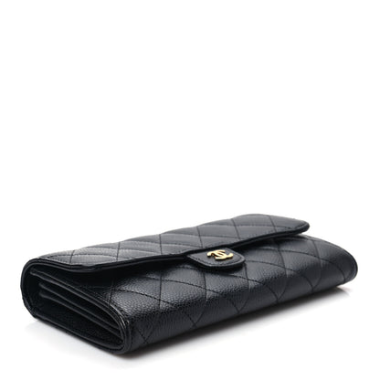 Chanel Caviar Quilted Long Flap Wallet Black 4 of 9