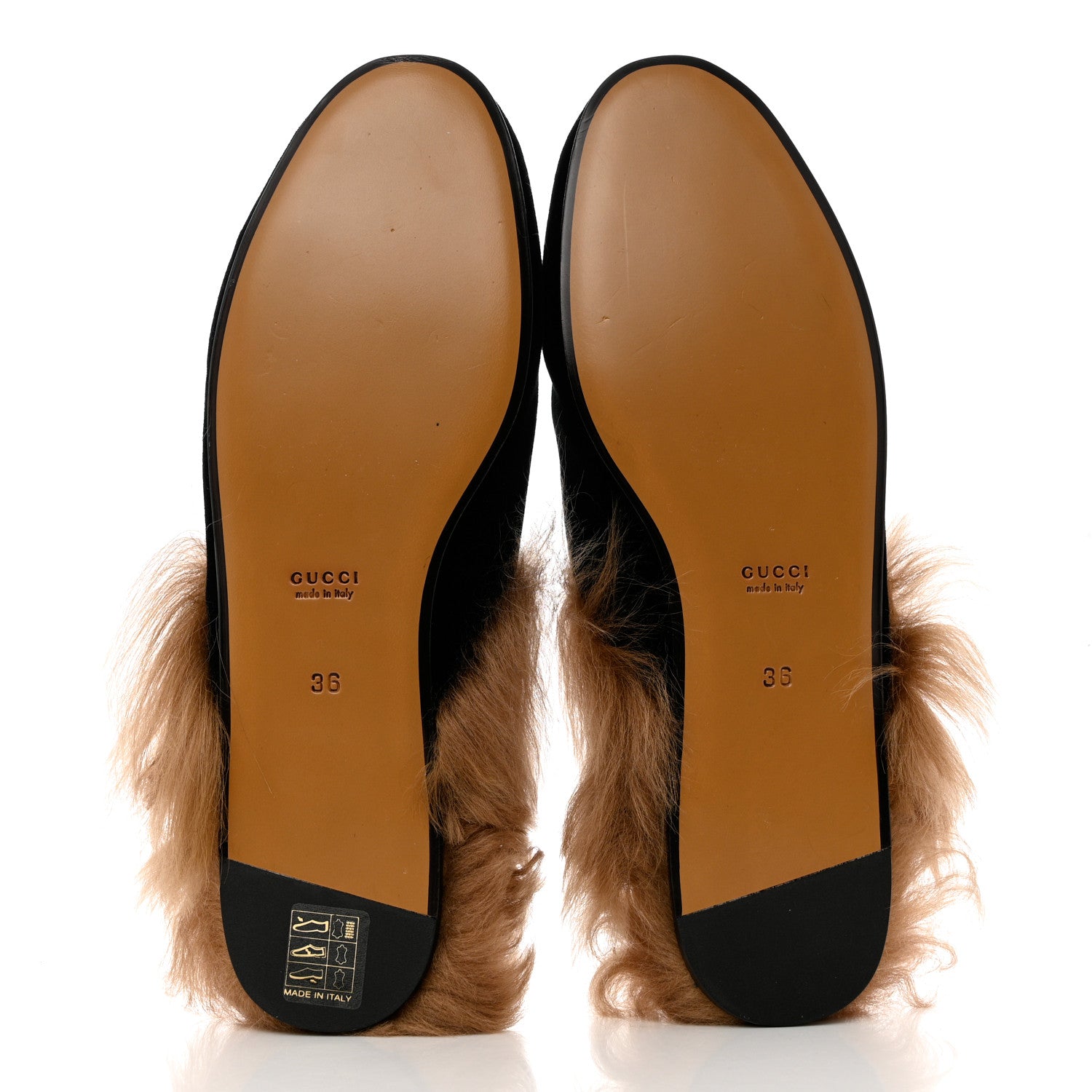 Gucci Velvet Fur Womens Princetown Slippers 36 Black 5 of 8