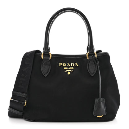 Prada Tessuto Nylon Saffiano Small Tote Black 1 of 11