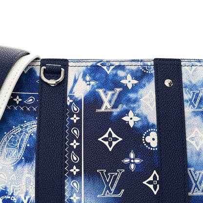 Louis Vuitton Cowhide Monogram Bandana City Keepall Blue 7 of 9