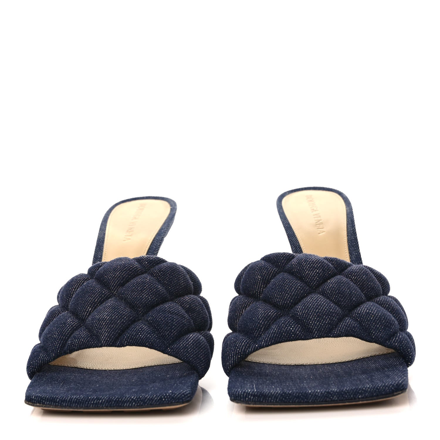 Bottega Veneta Denim Matelasse Padded Mule Sandals 39 Indigo 2 of 7