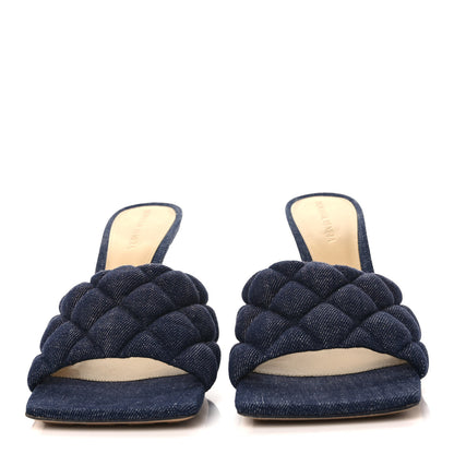Bottega Veneta Denim Matelasse Padded Mule Sandals 39 Indigo 2 of 7