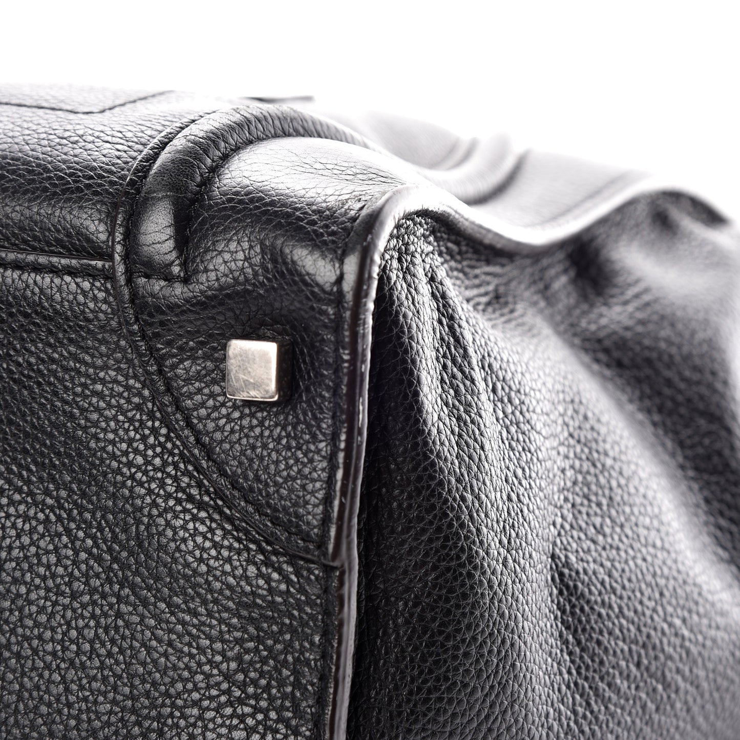 Drummed Calfskin Mini Luggage Black