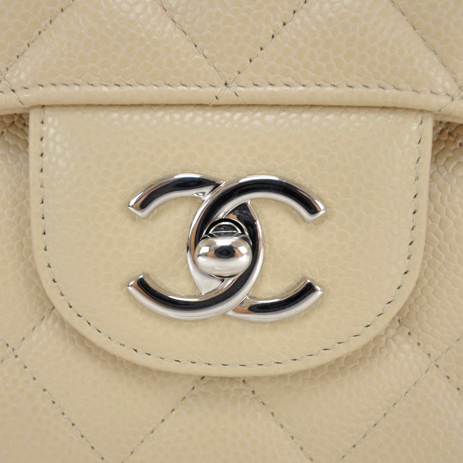 Chanel Caviar Jumbo Single Flap Beige Clair 8 of 12