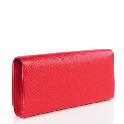 Saint Laurent Grain De Poudre Cassandre Clutch Red 3 of 8