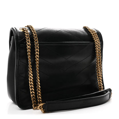 Saint Laurent Lambskin Matelasse Monogram Baby Niki Chain Satchel Black 2 of 9