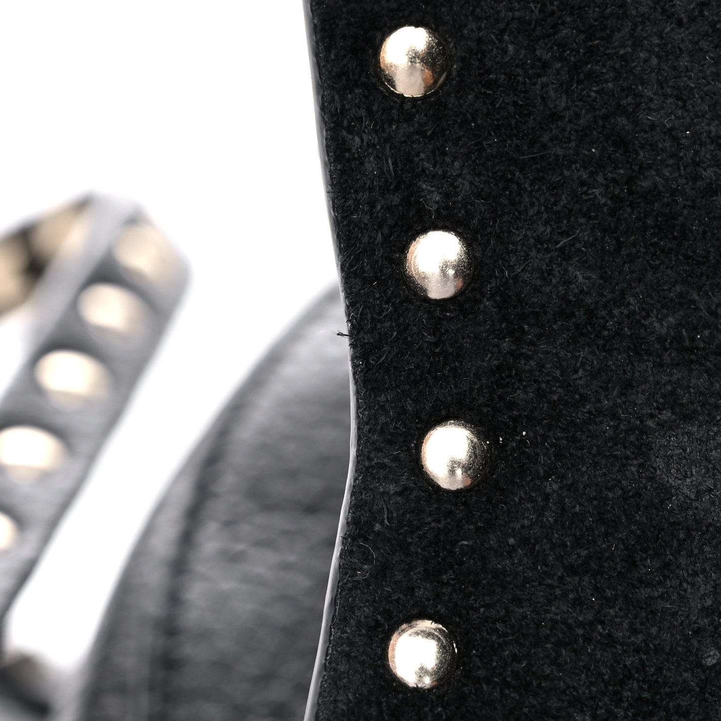 Grained Calfskin Rockstud Saddle Bag Black