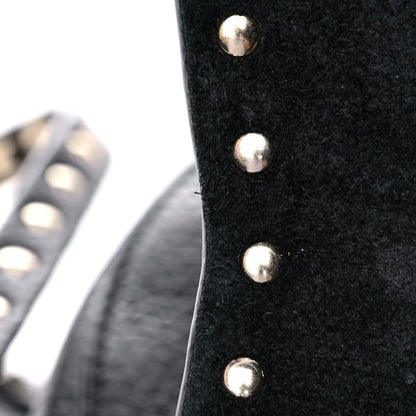 Valentino Garavani Grained Calfskin Rockstud Saddle Bag Black 11 of 15