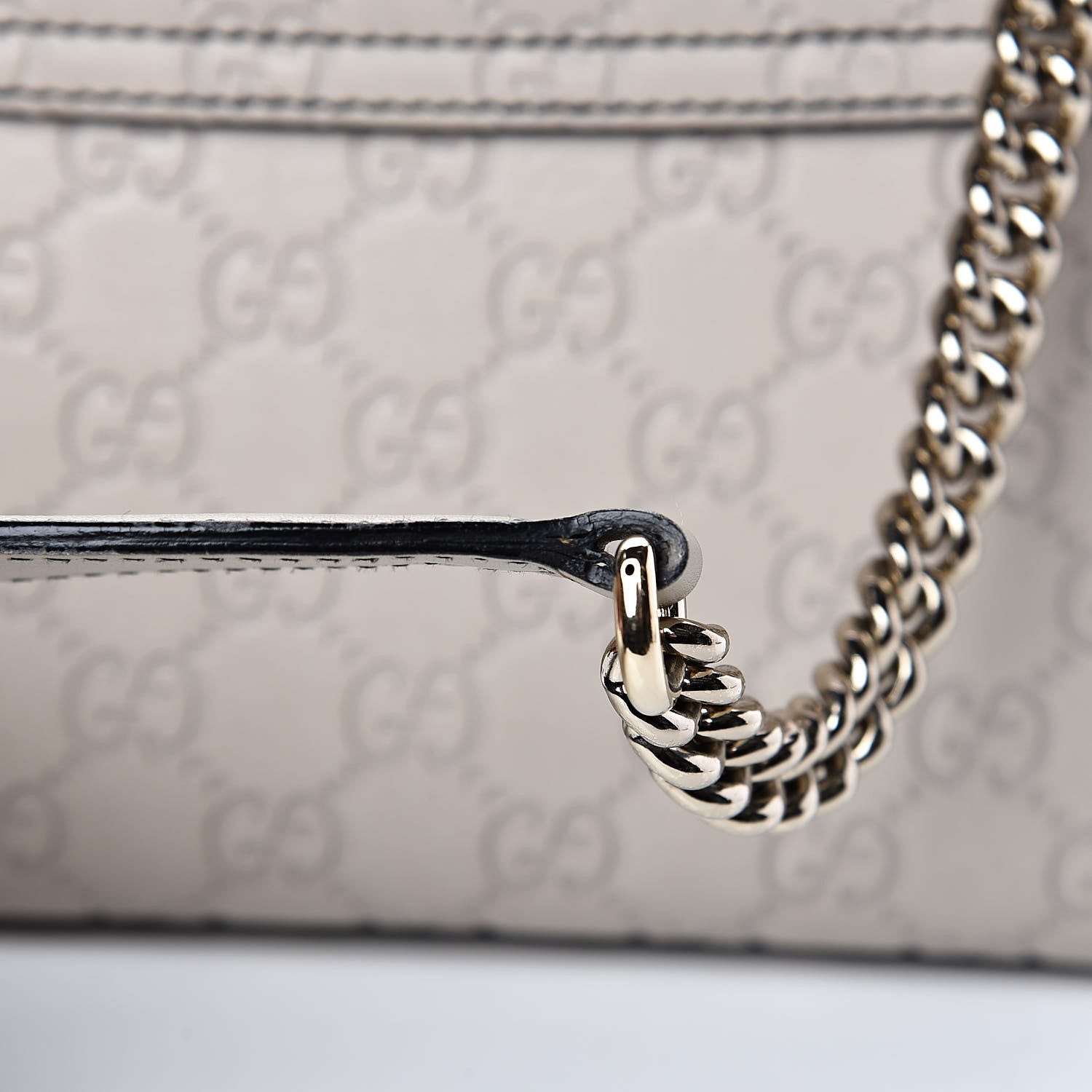Gucci Guccissima Signature Medium Emily Chain Shoulder Bag Mystic White 16 of 17
