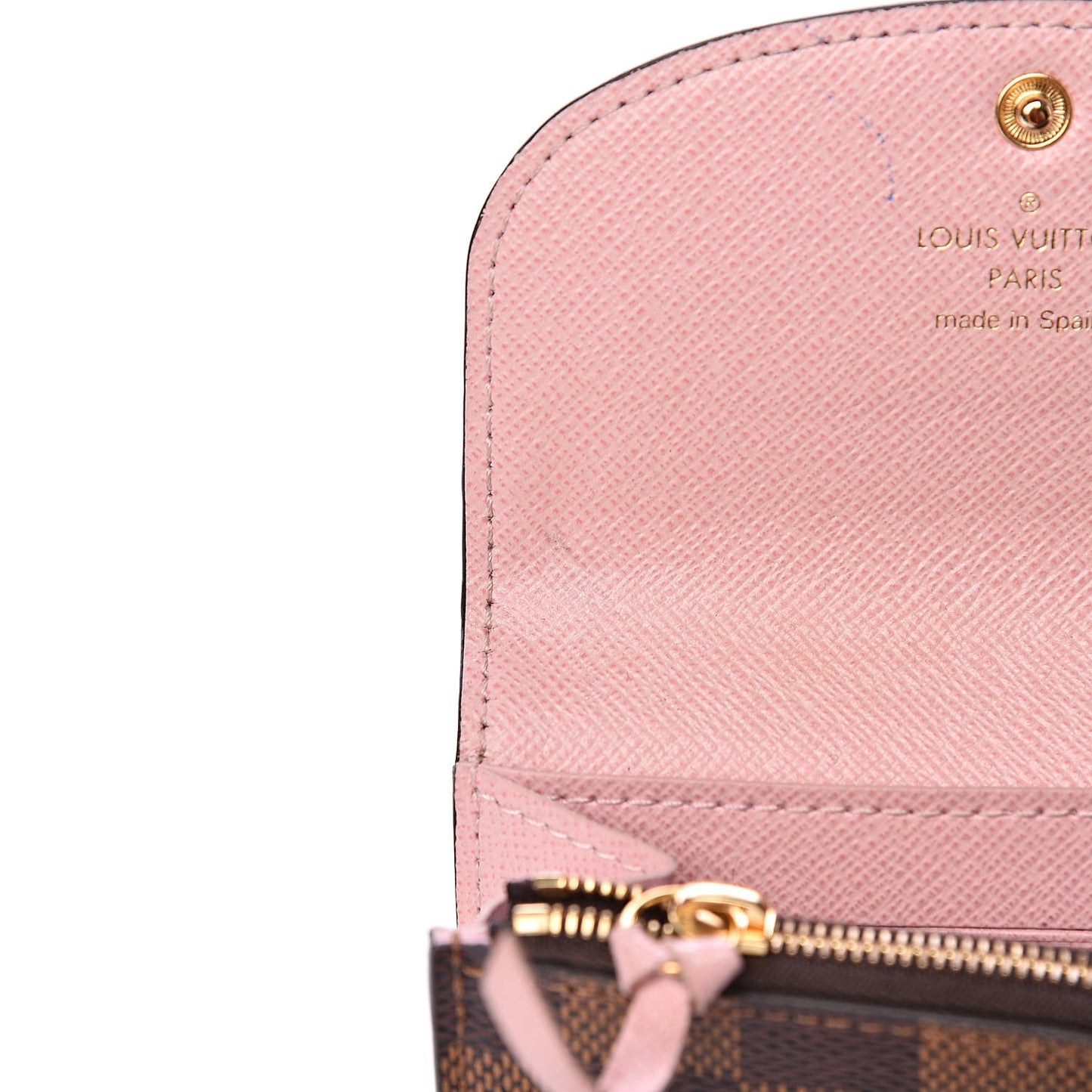 Damier Ebene Rosalie Coin Purse Rose Ballerine