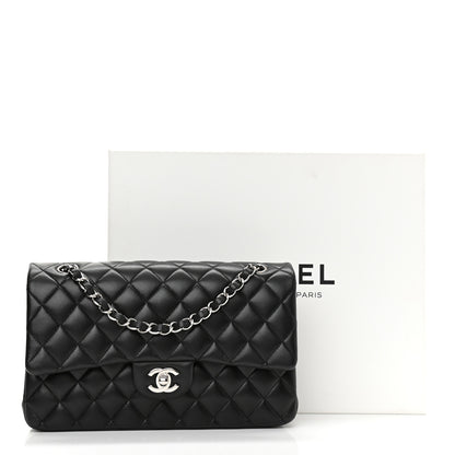 Chanel Lambskin Quilted Medium Double Flap Black 10 of 10
