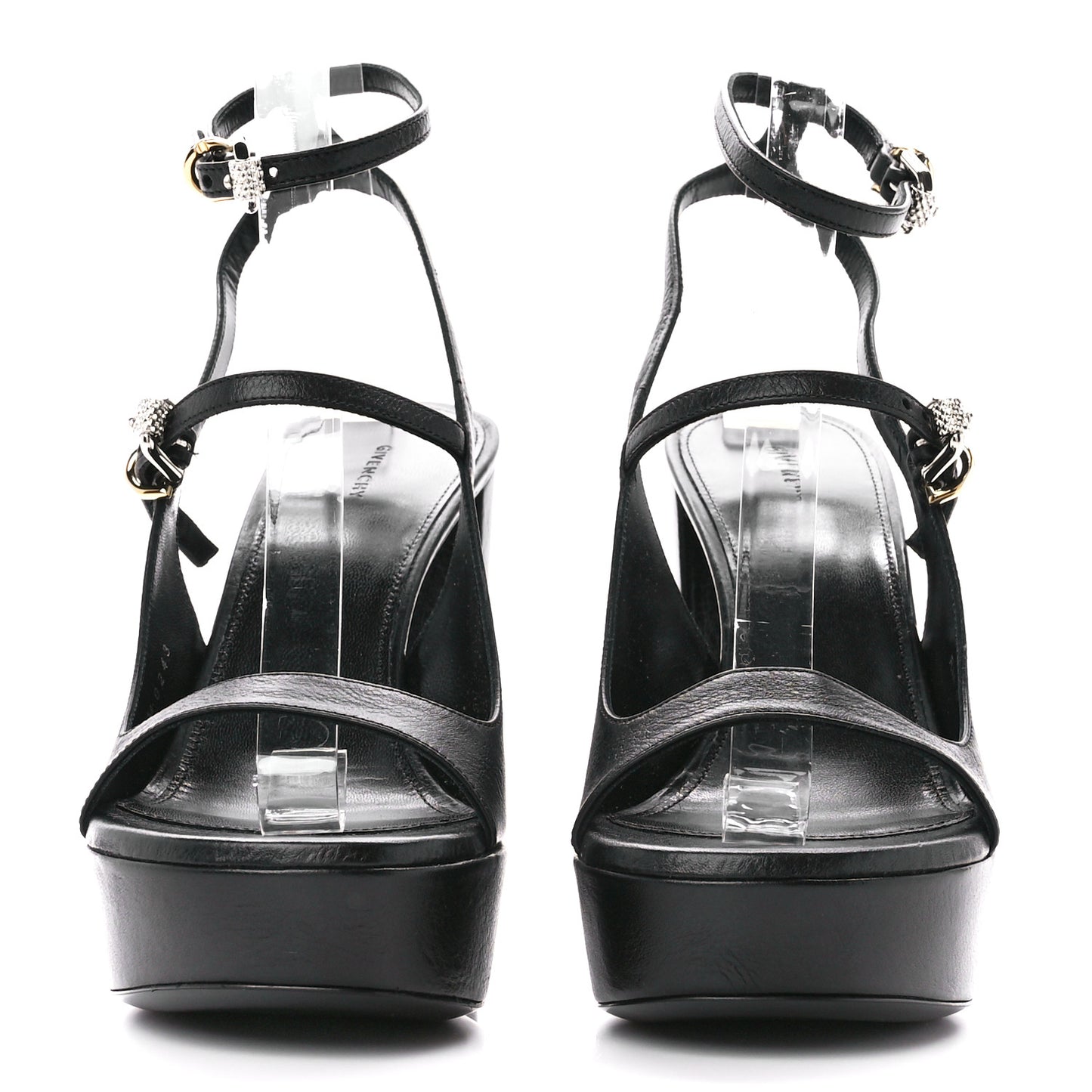 Calfskin Voyou Sandals 38.5 Black