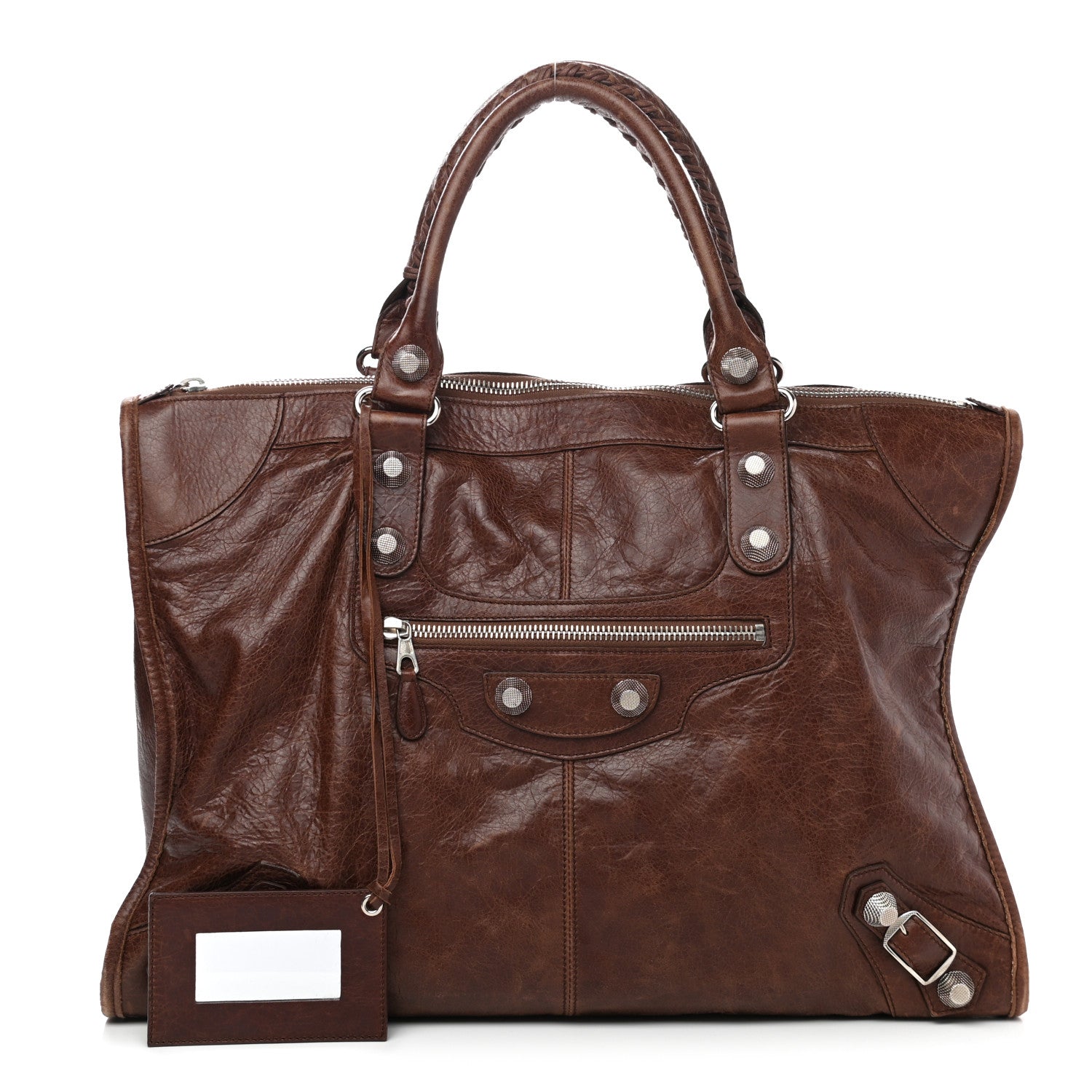 Balenciaga Agneau Giant 21 Silver Hardware Weekender Chataigne 1 of 10