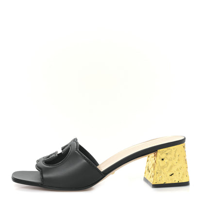 Gucci Cosmos Softy Calfskin Interlocking G Cut Out 55mm Slide Sandals 41 Black 1 of 7