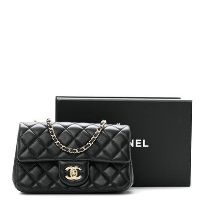 Chanel Lambskin Quilted Mini Rectangular Pearl Crush Flap Black 14 of 14