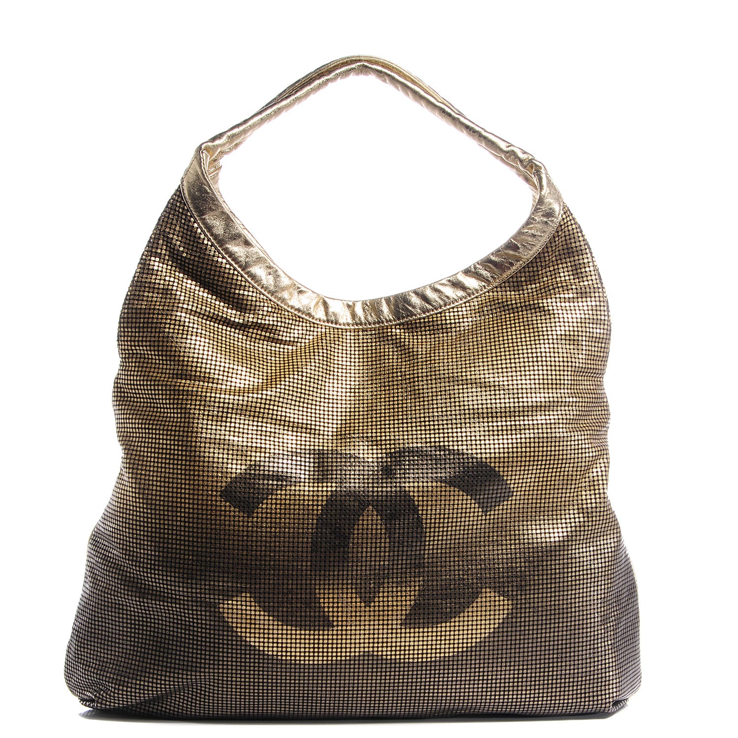 Chanel Metallic Perforated Lambskin Hollywood Hobo Gold 1 of 7