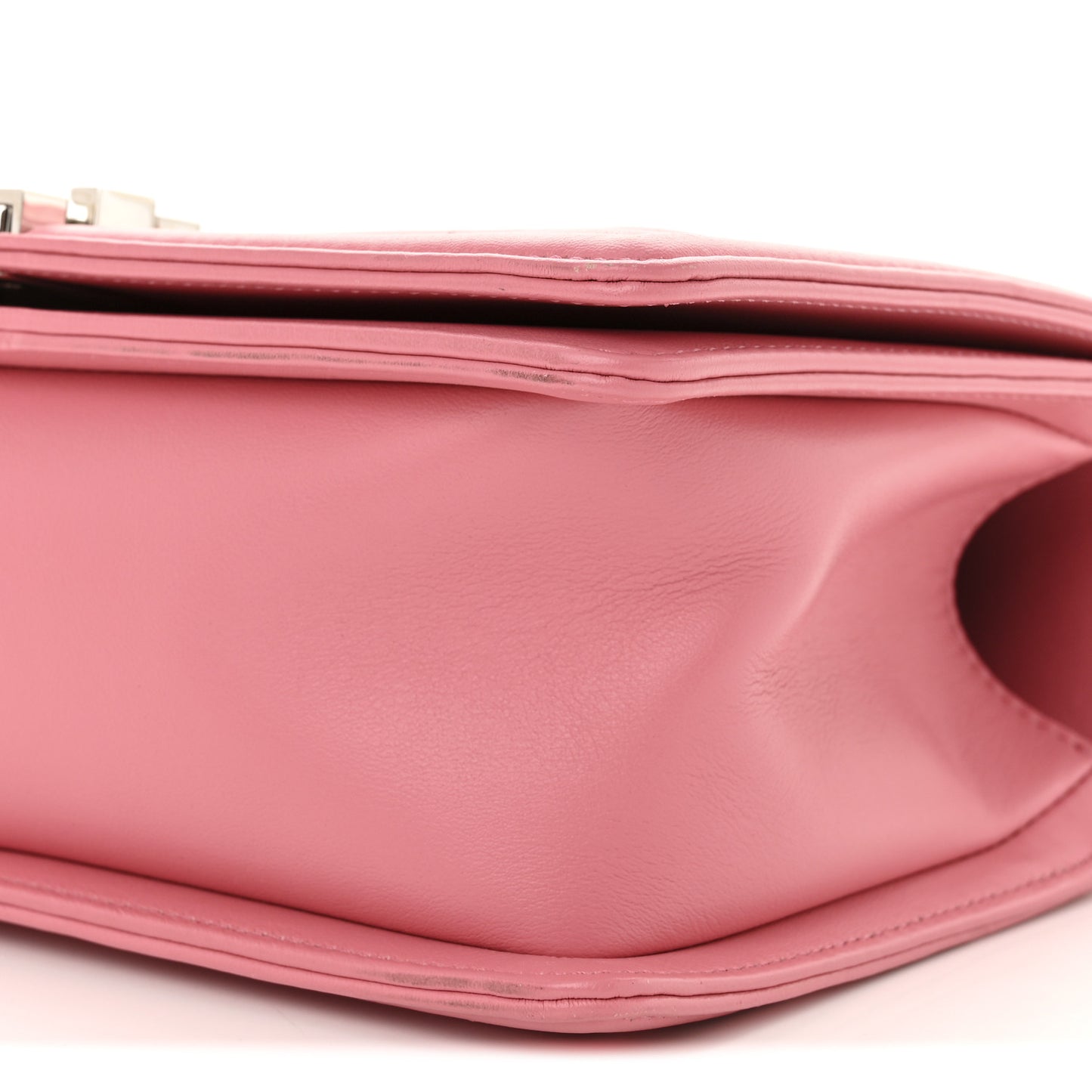 Calfskin Chevron Quilted Medium Boy Flap Pink