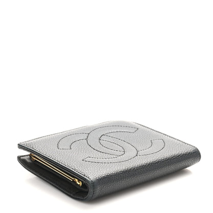 Chanel Caviar Timeless CC Compact French Wallet Black 4 of 9