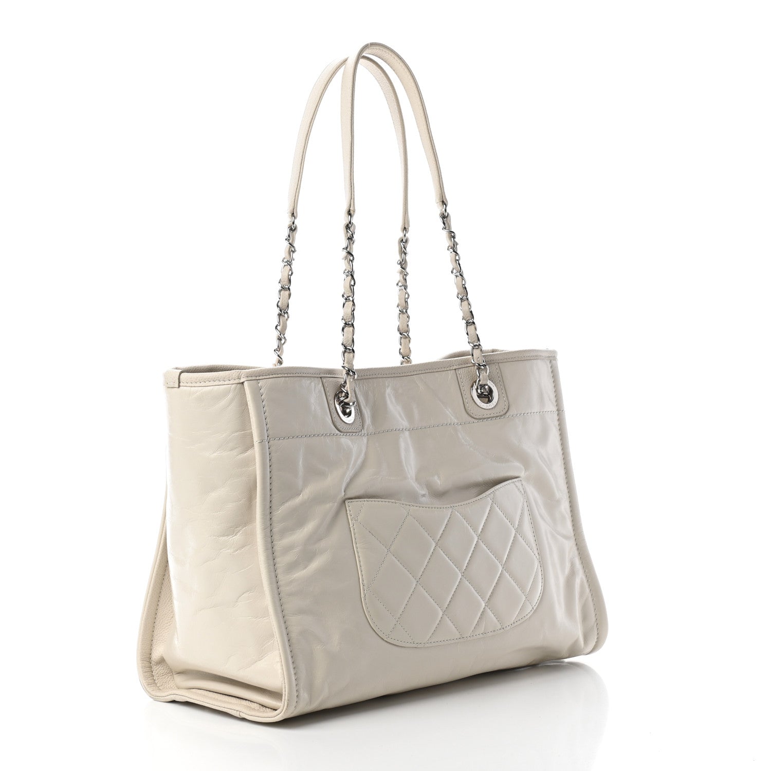 Chanel Glazed Calfskin Small Deauville Tote Ecru 3 of 9