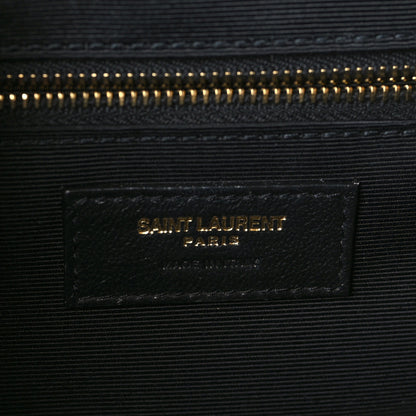 Saint Laurent Grain De Poudre Textured Mixed Matelasse Large Triquilt Monogram Satchel Black 5 of 8