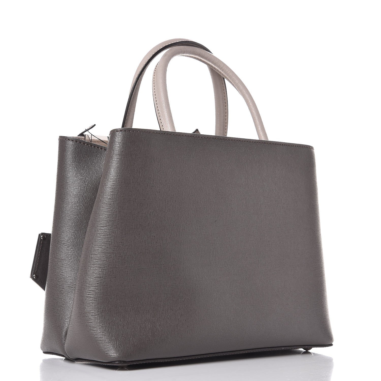 Fendi Vitello Elite Monster Eyes Studded Petite 2Jours Tote Carbone White Multicolor 3 of 8