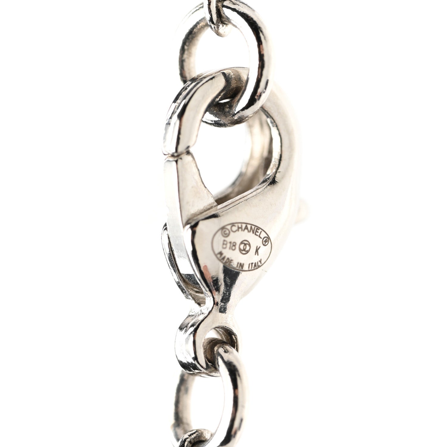 Chanel Resin Crystal CC Dice Necklace Black Silver 5 of 7