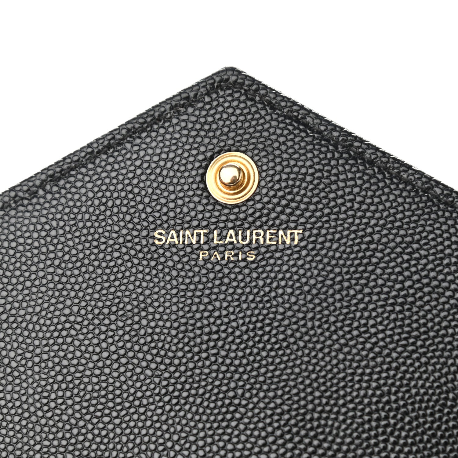 Saint Laurent Grain De Poudre Matelasse Chevron Monogram Chain Wallet Black 6 of 14