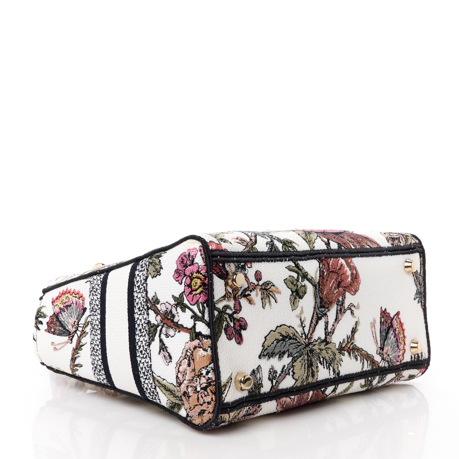 Christian Dior Canvas Embroidered Jardin Botanique Medium Lady D-Lite White Multicolor 4 of 10