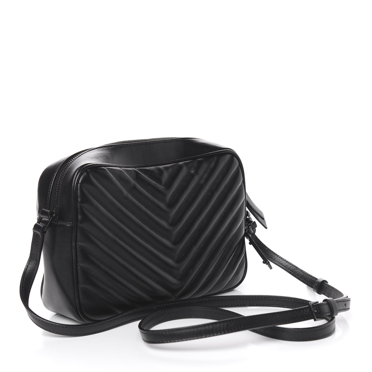 Saint Laurent Calfskin Matelasse Monogram Lou Camera Bag Black 3 of 9