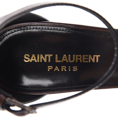 Saint Laurent Calfskin Opyum Sandals 38 Brown 9 of 10