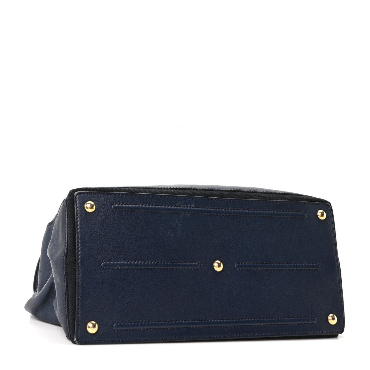 Calfskin Canvas Medium Muse Two Navy