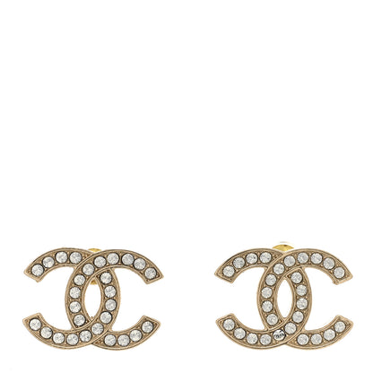 Chanel Crystal CC Earrings Gold 1 of 4