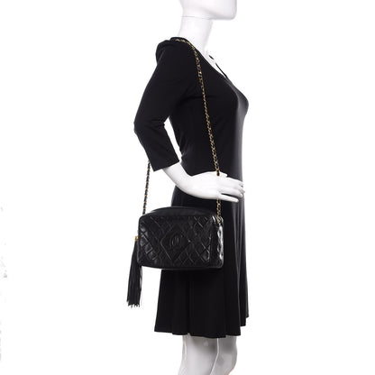 Chanel Lambskin Quilted Tassel Camera Case Black 2 of 10