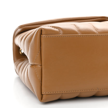 Saint Laurent Calfskin Y Quilted Monogram Small Loulou Chain Satchel Dark Natural 9 of 11