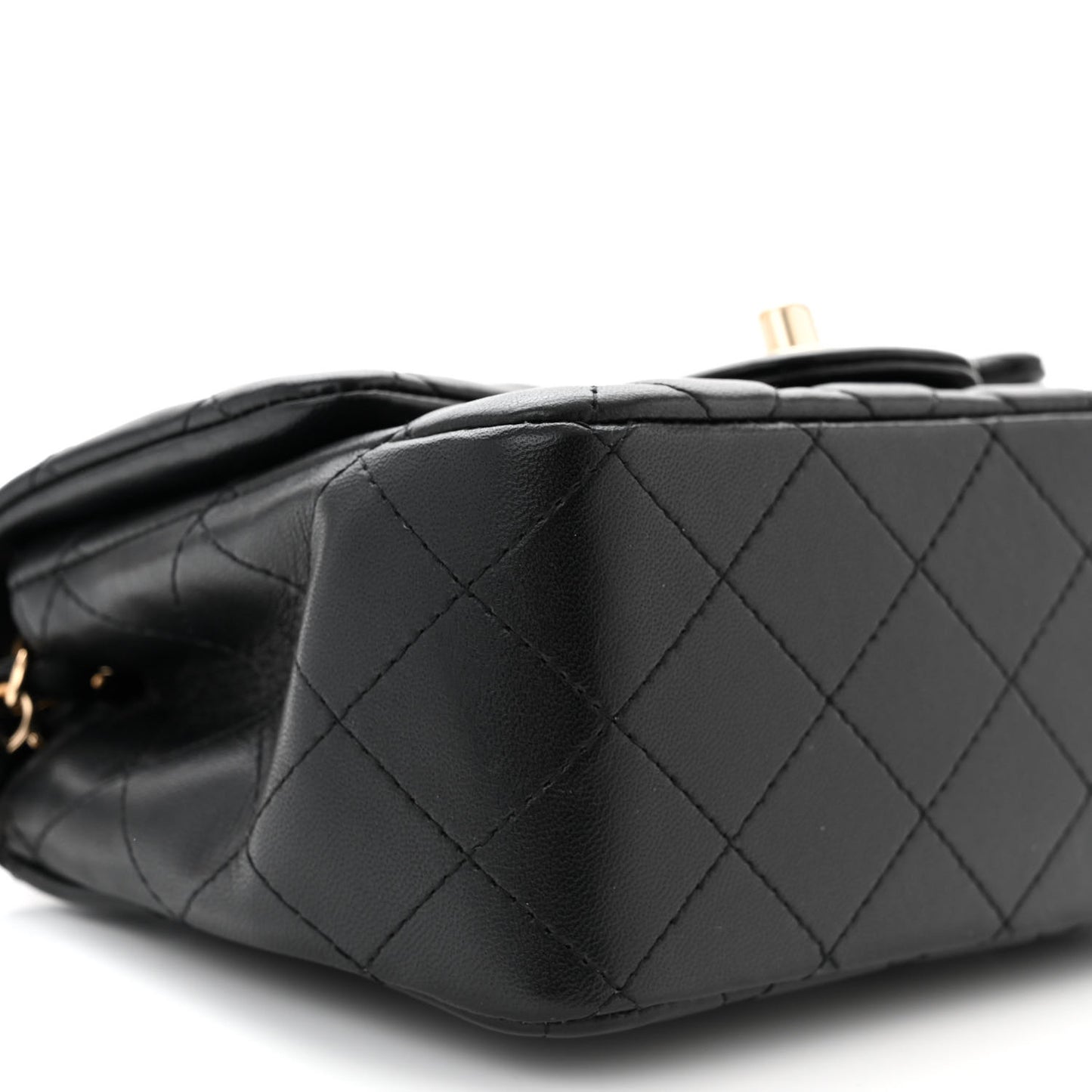 Lambskin Quilted Mini Square Flap Black