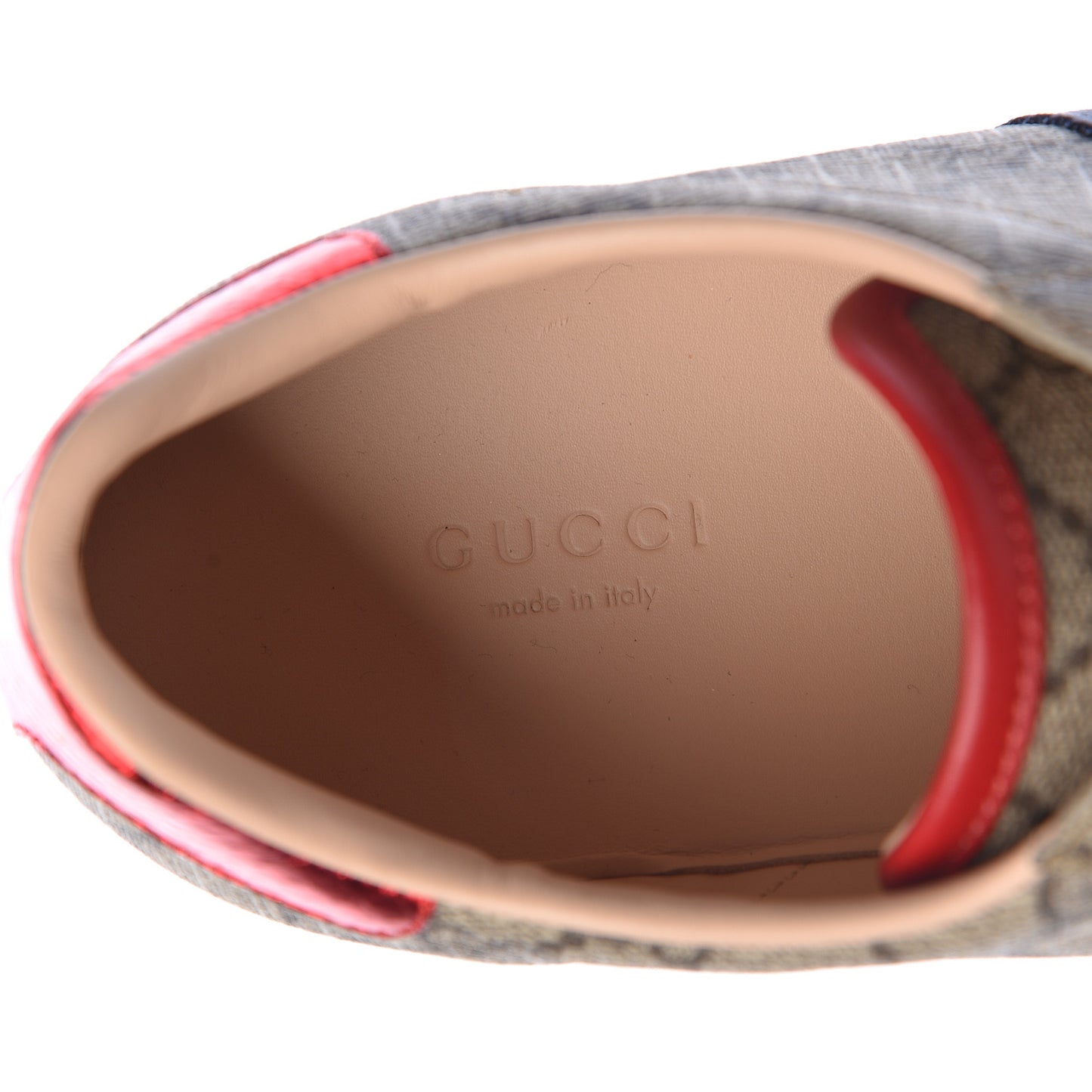GG Supreme Monogram Womens Ace Low-Top Sneaker 38 Beige