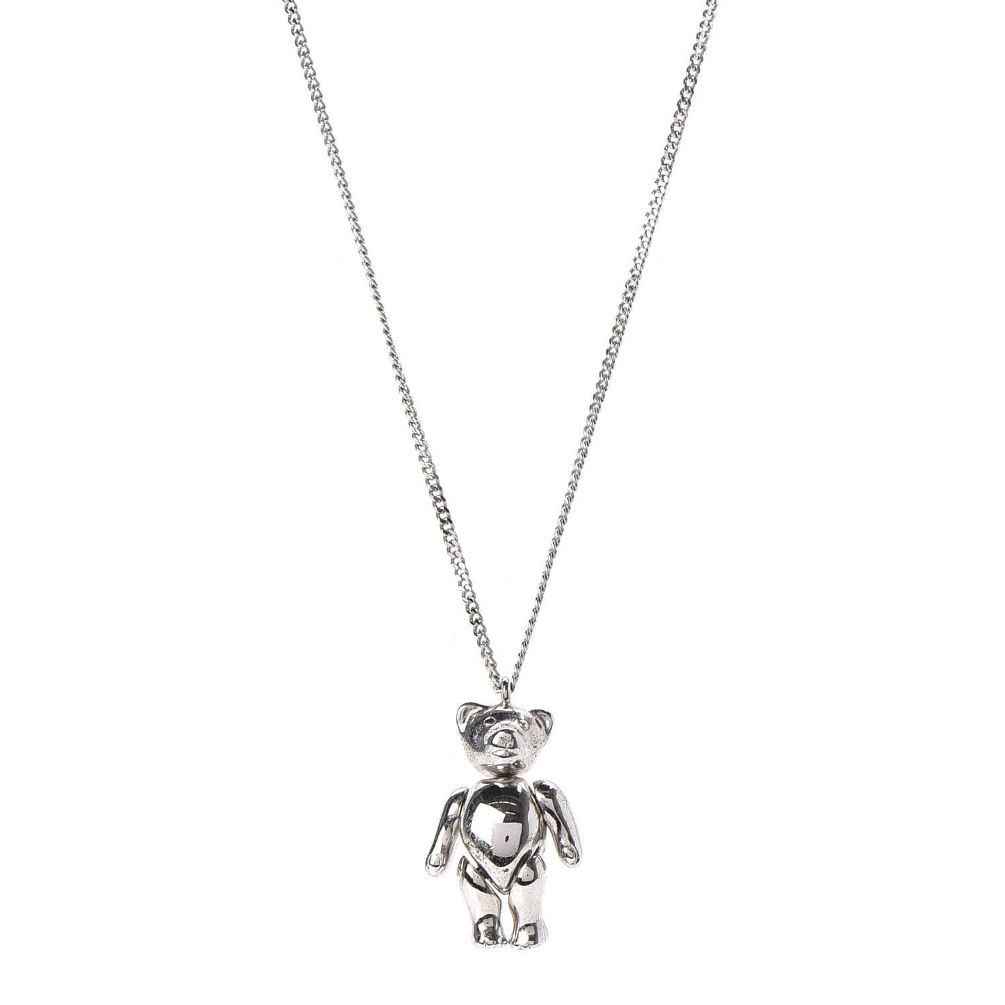 Teddy Bear Necklace Silver